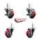 Service Caster 3'' Red Poly Wheel Swivel 7/16'' Grip Ring Stem Caster Set 2 Brakes, 4PK SCC-GR20S314-PPUB-RED-TLB-716138-2S2 - alternate 3